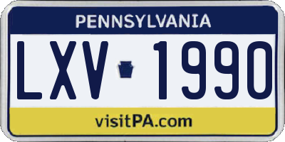 PA license plate LXV1990