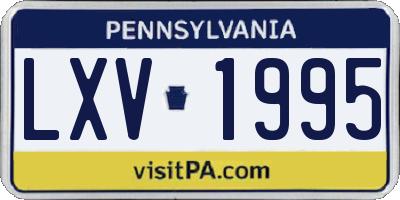 PA license plate LXV1995