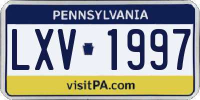 PA license plate LXV1997