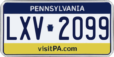 PA license plate LXV2099