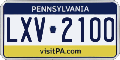 PA license plate LXV2100