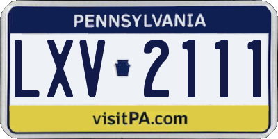 PA license plate LXV2111