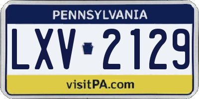 PA license plate LXV2129