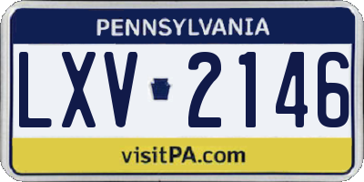PA license plate LXV2146