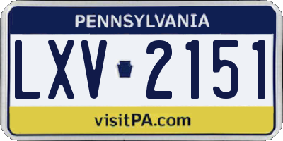 PA license plate LXV2151