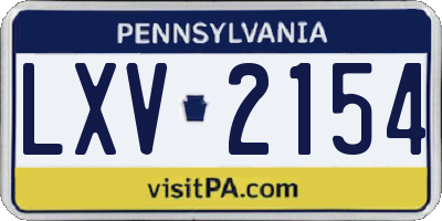 PA license plate LXV2154