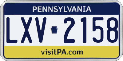 PA license plate LXV2158