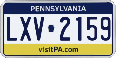 PA license plate LXV2159