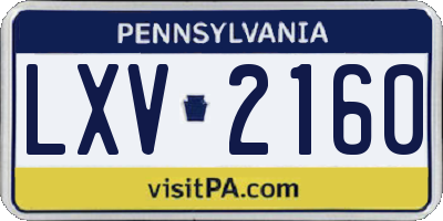 PA license plate LXV2160