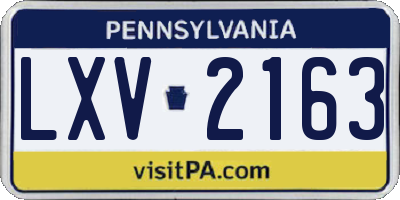 PA license plate LXV2163