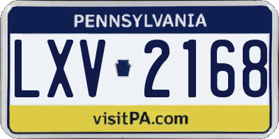 PA license plate LXV2168