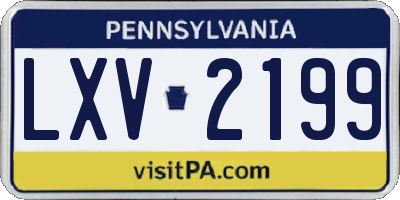 PA license plate LXV2199