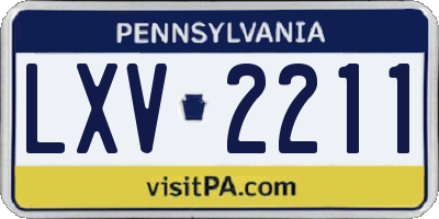 PA license plate LXV2211