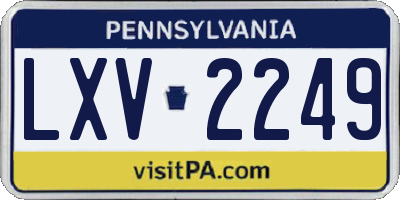PA license plate LXV2249