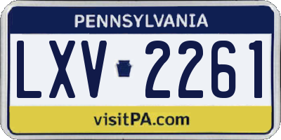 PA license plate LXV2261