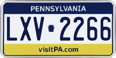 PA license plate LXV2266