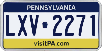 PA license plate LXV2271