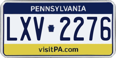 PA license plate LXV2276