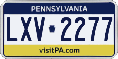 PA license plate LXV2277