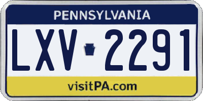 PA license plate LXV2291