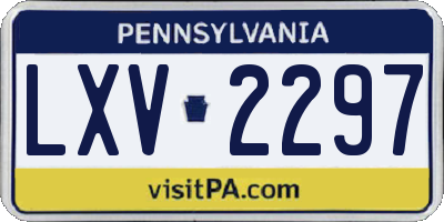 PA license plate LXV2297
