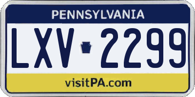 PA license plate LXV2299