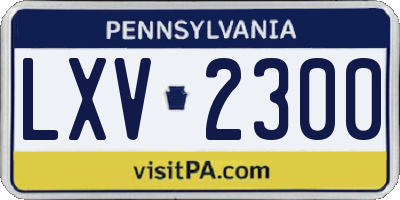 PA license plate LXV2300