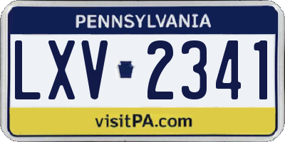 PA license plate LXV2341