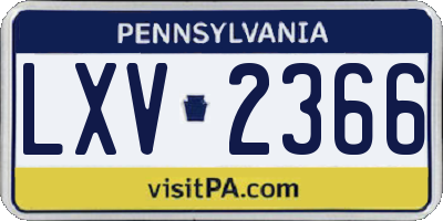 PA license plate LXV2366