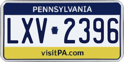 PA license plate LXV2396