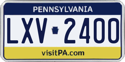 PA license plate LXV2400