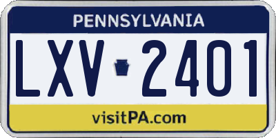 PA license plate LXV2401