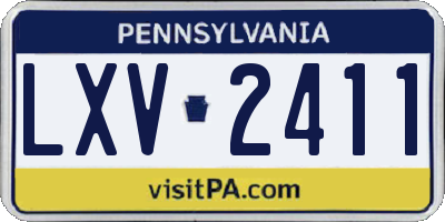 PA license plate LXV2411