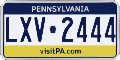 PA license plate LXV2444