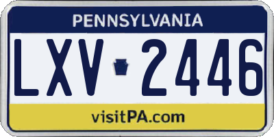 PA license plate LXV2446