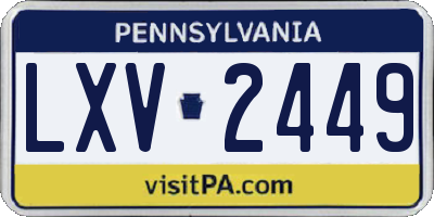 PA license plate LXV2449