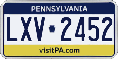 PA license plate LXV2452