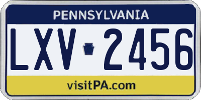 PA license plate LXV2456