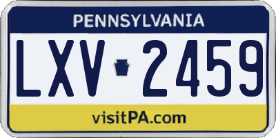 PA license plate LXV2459