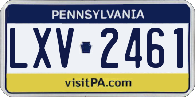 PA license plate LXV2461