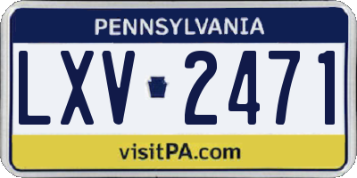 PA license plate LXV2471