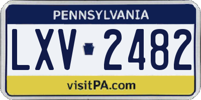 PA license plate LXV2482
