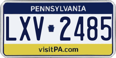 PA license plate LXV2485