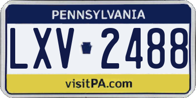 PA license plate LXV2488