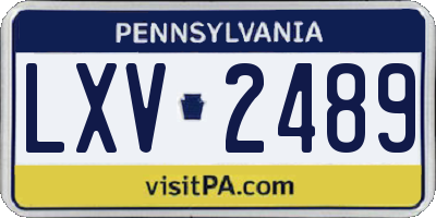 PA license plate LXV2489