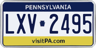 PA license plate LXV2495