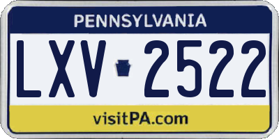 PA license plate LXV2522