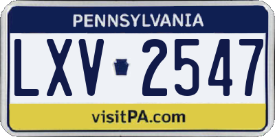 PA license plate LXV2547