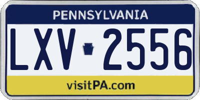 PA license plate LXV2556