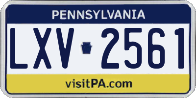 PA license plate LXV2561